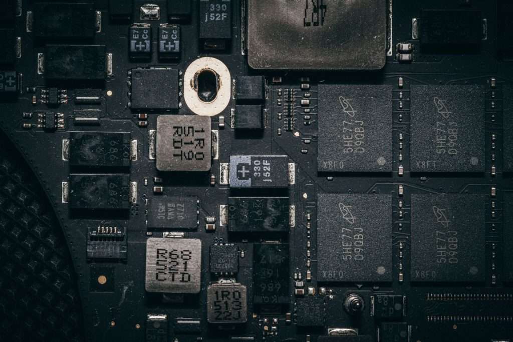 Close-up of an electronic circuit board